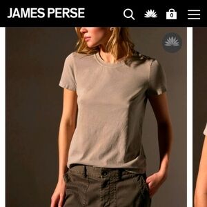 James Perse Short Sleeve Crew Tee in Taupe
